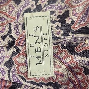 The Men's Store 100% Polyester Paisley Men's Tie in Pink, Black and Purple